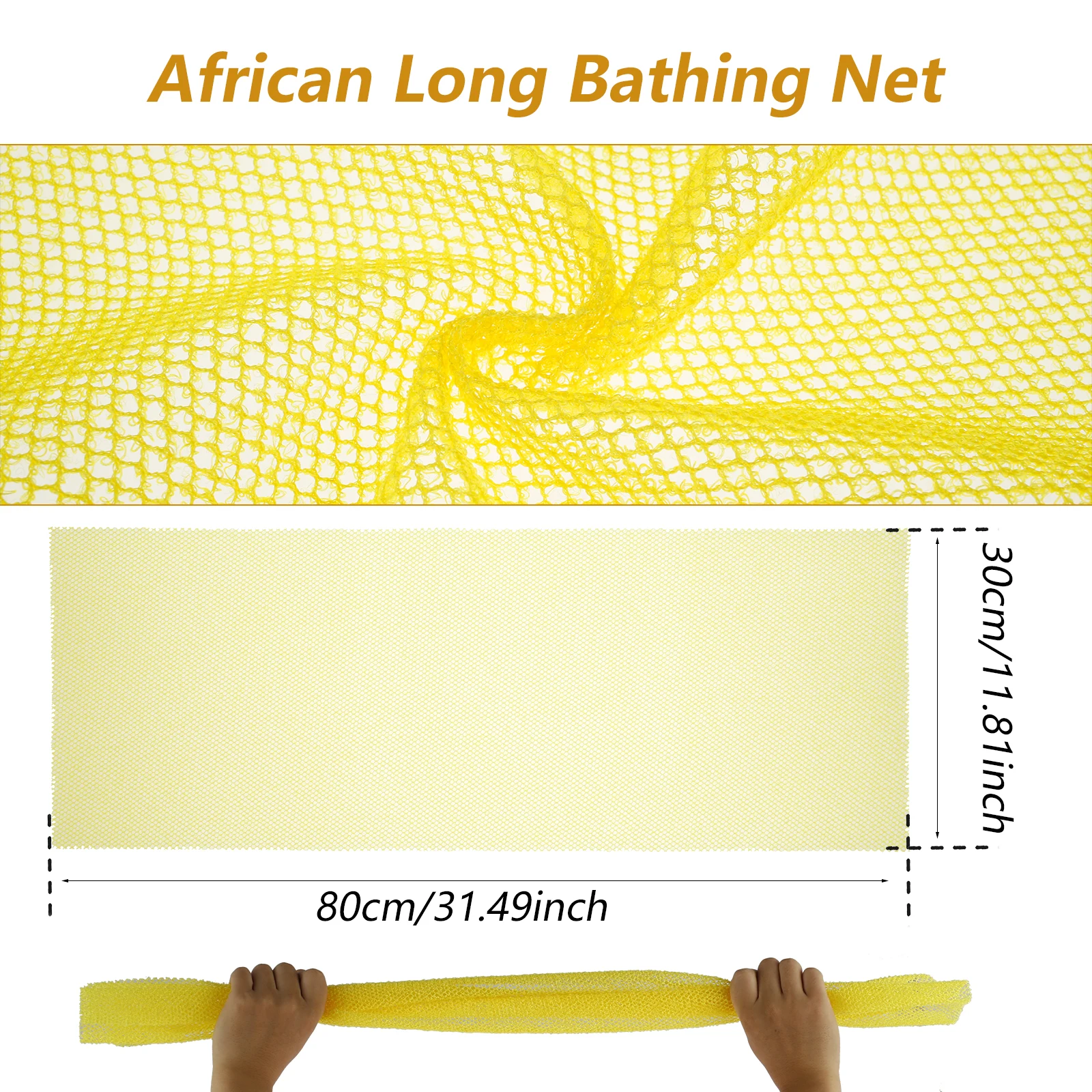 2-6Pcs Net Sponge 30x80cm Nylon Body Scrubber Stretchable Shower Sponge African Net Bath Body Exfoliating Long Net for Daily Use