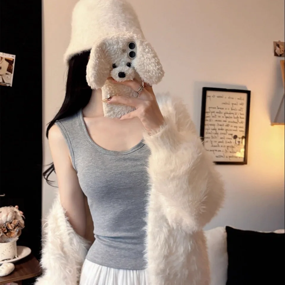 خريف شتاء جديد Sle لون نقي Brued واسعة حزام الكتف سترة ضئيلة مع وسادة الصدر تنوعا أعلى للنساء