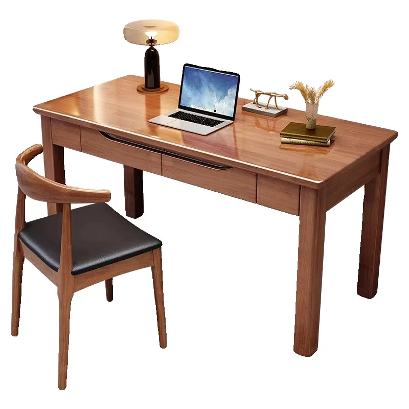 مكتب من الخشب الصلب للمنزل، مكتب كمبيوتر مكتبي بسيط وحديث، مكتب كتابة تعلم غرفة النوم