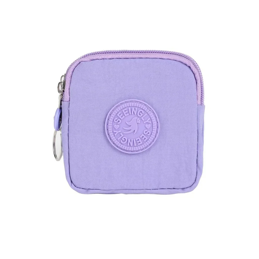 Multi-functional Mini Double-layer Solid-color Coin Purse with Zipper Fashion Bank ID Credit Card Keys Earphone Storage Wallet