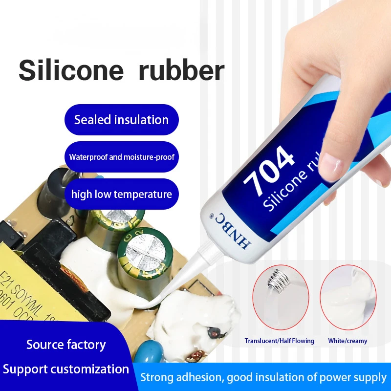 Adesivo de Silicone 704 Resistente a Altas Temperaturas, Isolante Eletrônico à Prova d'Água, Forte Adesivo de Silicone Resistente ao Calor