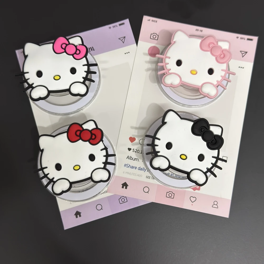 Suporte magnético aperto tok griptok suporte do telefone suporte bonito dos desenhos animados sanrio olá kitty para iphone samsung magsafe smart tok