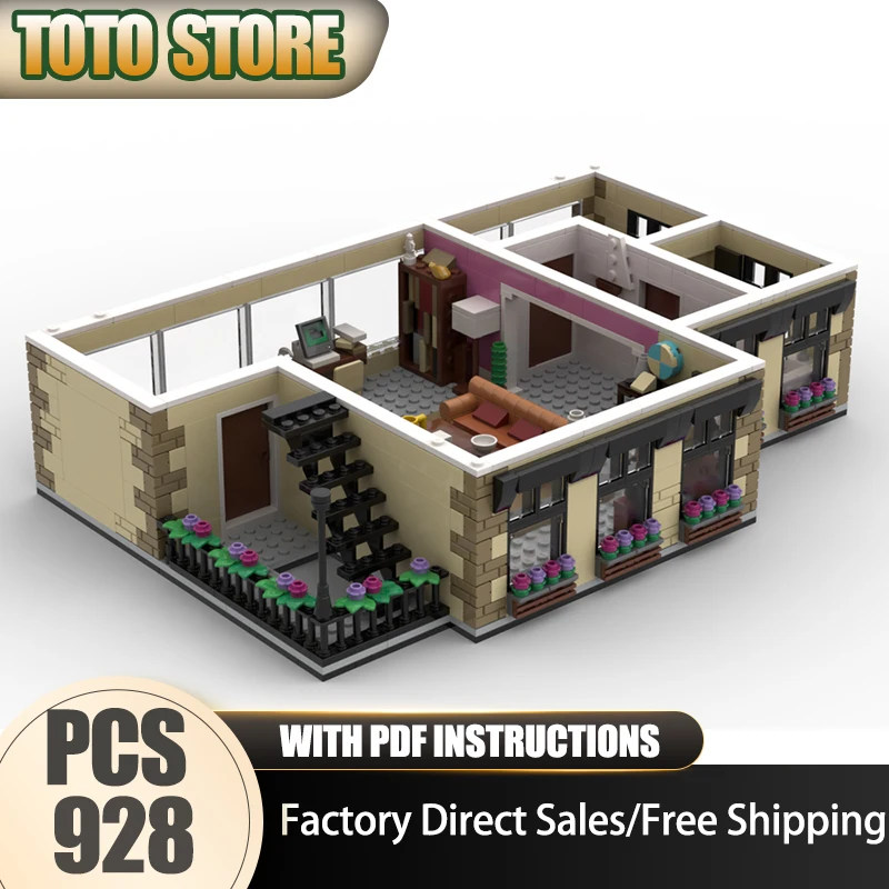 

Городской вид на улицу Moc Building Blocks Sitcom Suite - Квартира Технология Кирпич DIY Сборка Строительная игрушка Праздничный набор Подарки