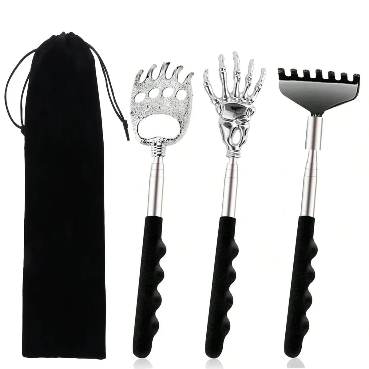 3er-Pack Rückenkratzer, ausziehbare Strumpffüller, Geschenke für Weihnachten, Geburtstage, Vatertag, lustige Geschenke mit weißem Elefantenknebel