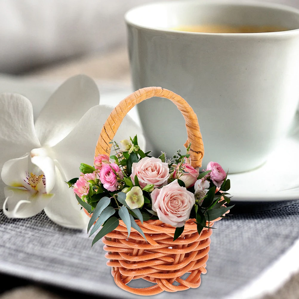 

14Pcs Handcrafted Rattan Baskets Mini Floral Ornaments Rustic Home Decor Portable Lightweight Photography Props Storage