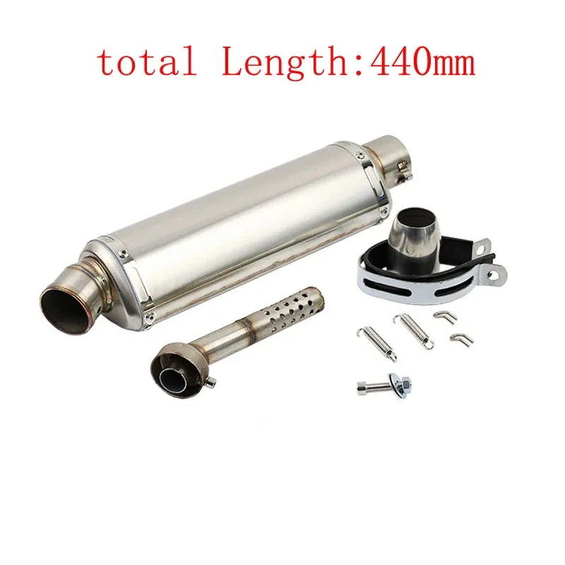 51mm Universele Motorfiets Uitlaat Rvs Uitlaat Escape 310 370 440mm Pijp 100cc-1000cc ATV GP Scooter Voor fz6 pcx125