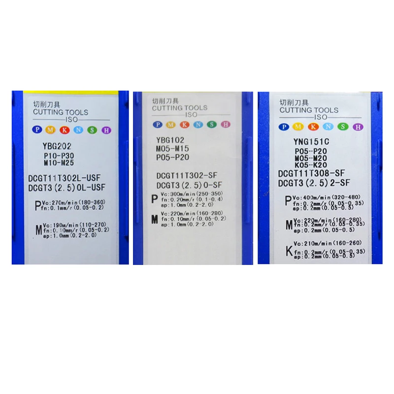 Originale DCGT 11T302 DCGT11T302L-USF YBG202 DCGT11T302 YBG102 DCGT11T304 DCGT11T308-SF YNG151C Inserti in metallo duro Tornio CNC Taglierina