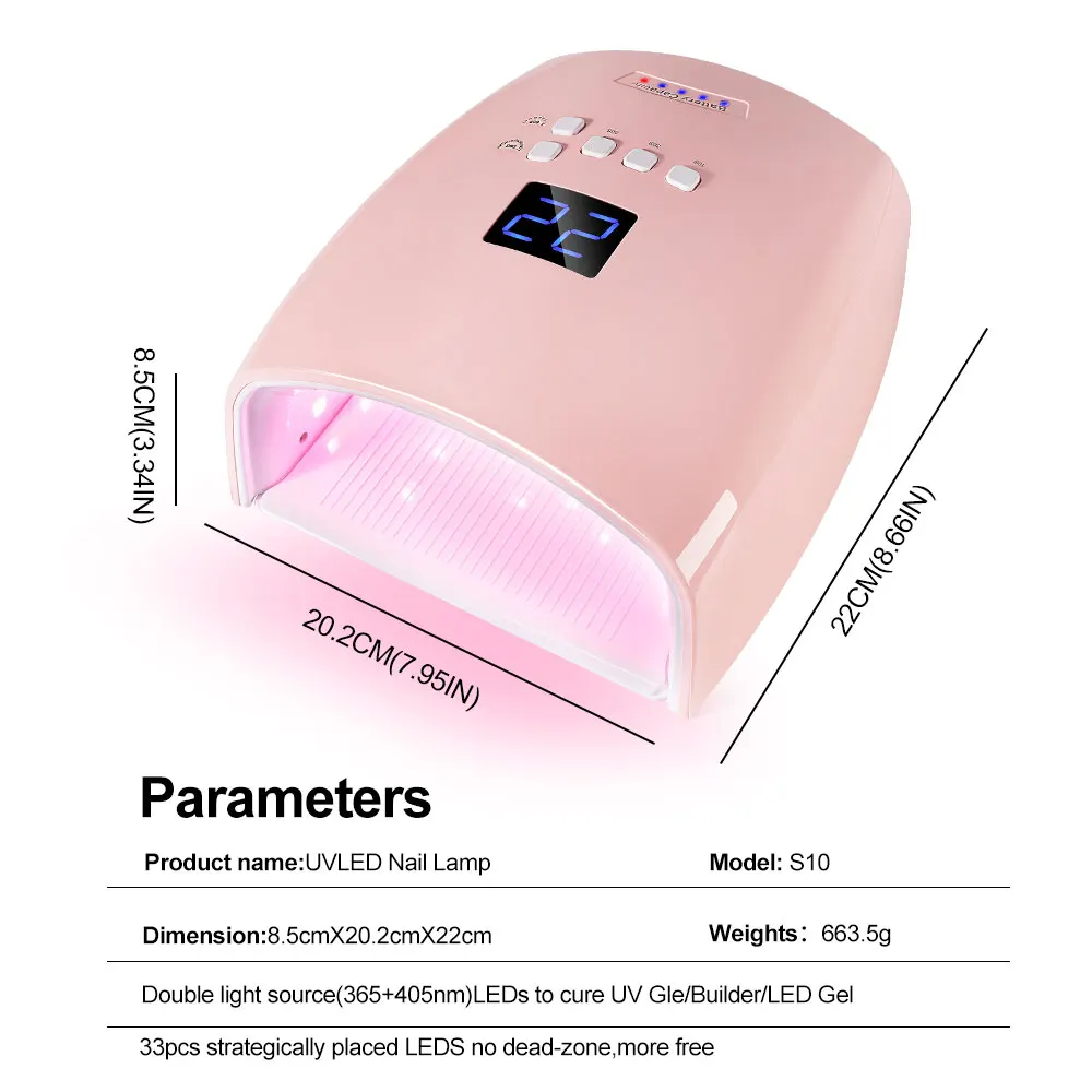 Professional nail dryer UV LED nail lamp gel nail polish curing lamp quick drying curing lamp rechargeable Sunlamp nail salon