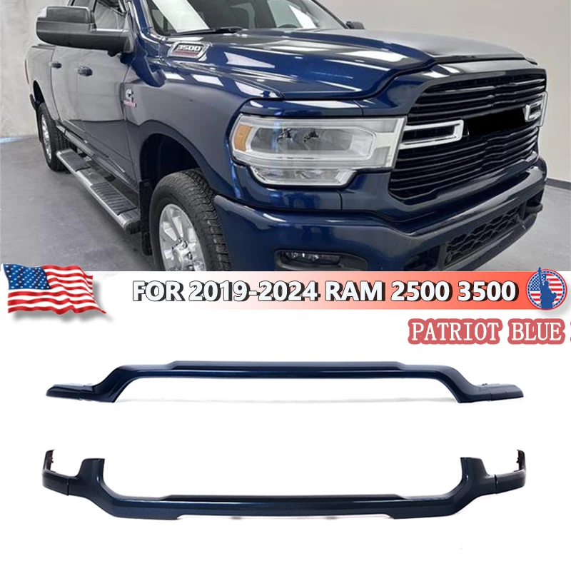 

Patriot Blue Front Bumper Upper&Lower Grille Trim Headlight Molding for RAM 2500 3500 2019 2020 2021 2022 2023 2024 6NB341Z0AB