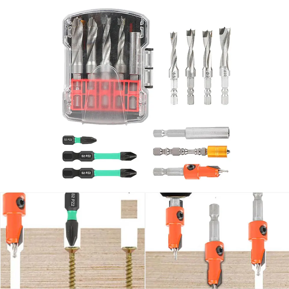 

Countersink Bit HSS Drill Set DIY Projects Compact Storage Case High-Speed Steel Magnetic Extension Bar Precision Machined