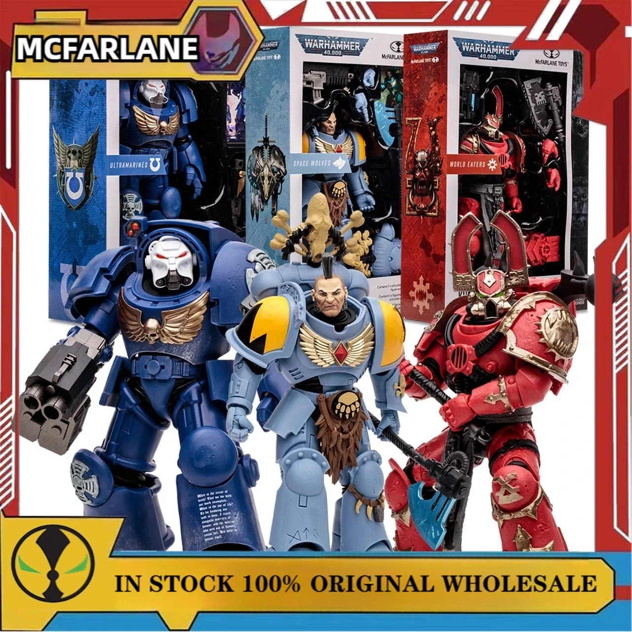 Wholesale McFarlane 15cm Ultramarines Terminator/Space Wolves Wolf Guard/World Eaters Khorne Berzerker Warhammer 40000  Fi