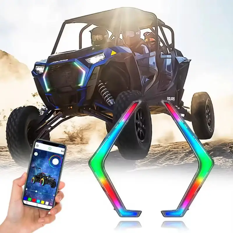 

RGB Led lights App Turn Signal Fang Lights for Polaris RZR XP 1000 Turbo 2019 2020 2021 ATV Accessories