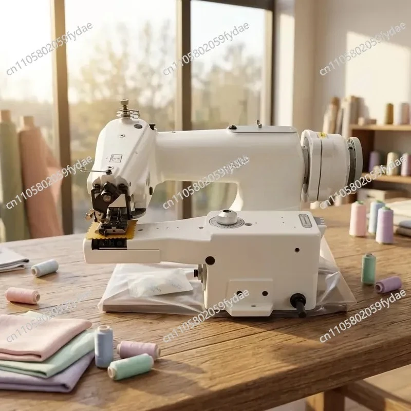Industrial Metal Single-needle Blind Sewing Machine with Engine and Gears, Manual Cloth Feeding, Brand New Machine