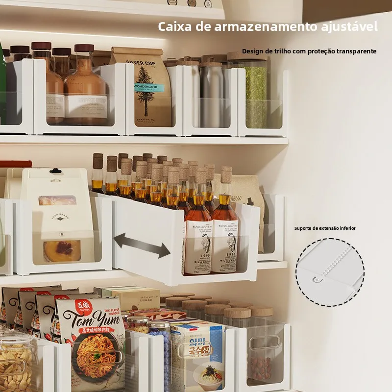 透明な拡張可能な引き出し式収納ボックスキャビネットデスクトップスナックバスケット深型キャビネット直角収納容器