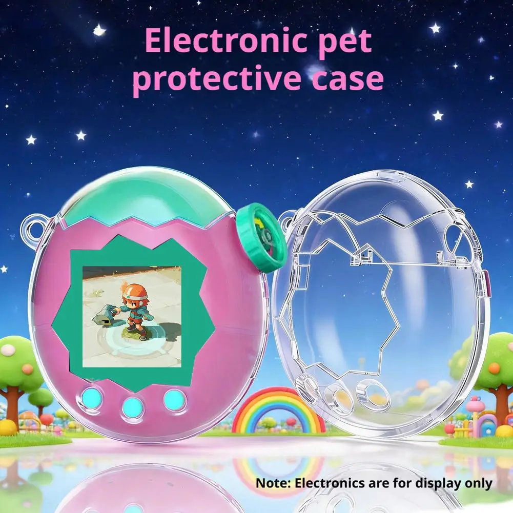 Clear Glitter Protective Case for Tamagotchi Paradise Transparent Shell for Virtual Pet Accessories