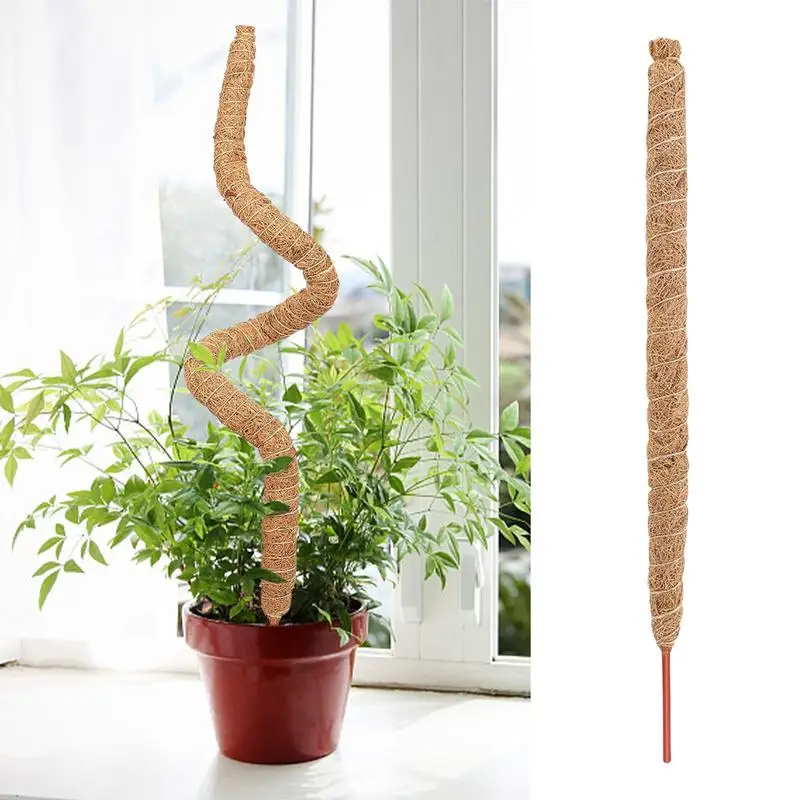 Moss Pole Moss Coconut Poles Climbing Pole Moss Stick Bendable Reusable Coir Moss Palm Vines Stick For Plants Creepers Garden