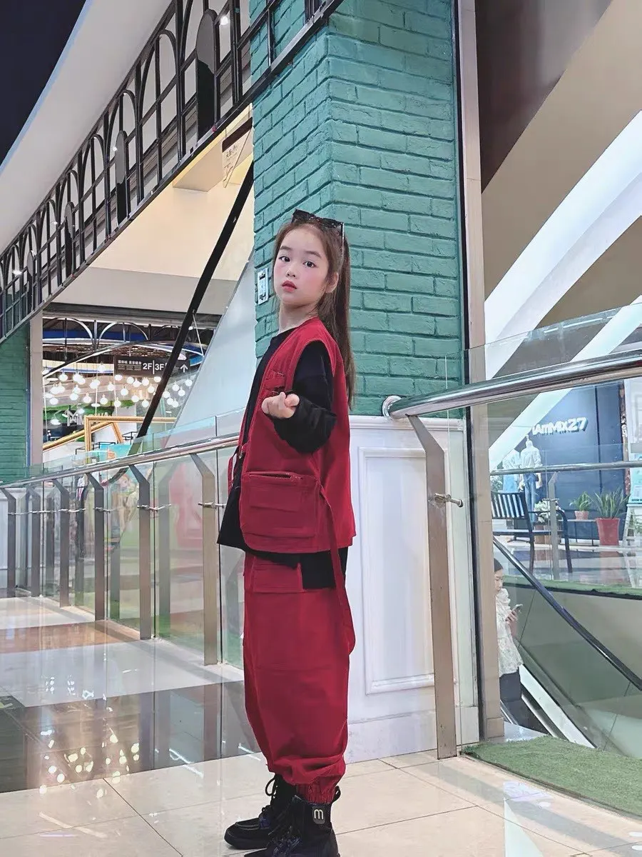 زي أداء للأطفال، مجموعة رقص الشوارع، زي رقص رائع وسيم للأولاد، زي رقص المدرج للفتيات على طراز الهيب هوب #2