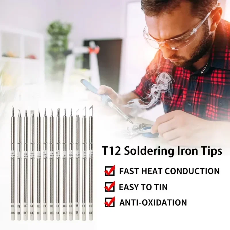 T12 سبيكة لحام تلميح T12 سلسلة سبيكة لحام تلميح T12-KU K D24 ILS J02 ل Hakko FX951 STC STM32 OLED محطة لحام لحام
