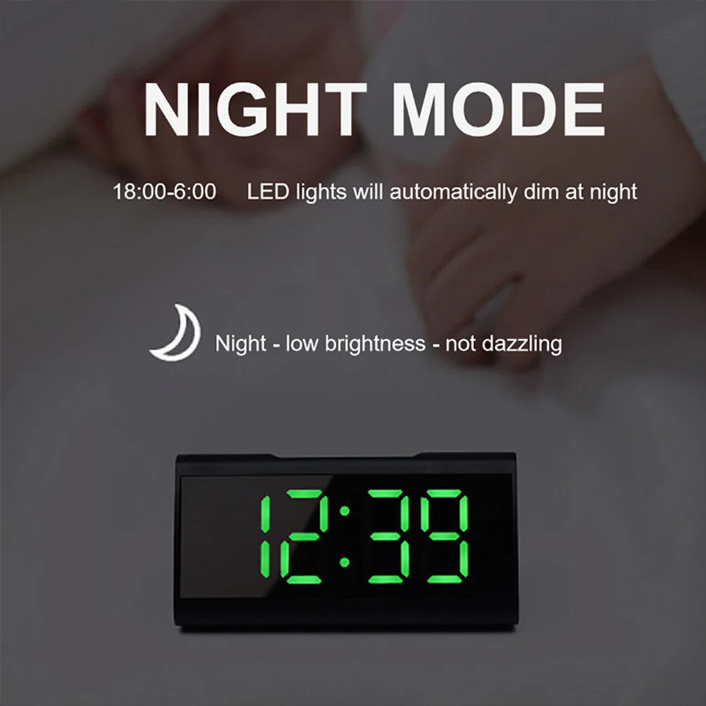 Electronic Clock With Silent Operation And Easy To Read Display Bedroom Accurate Timekeeping Digital