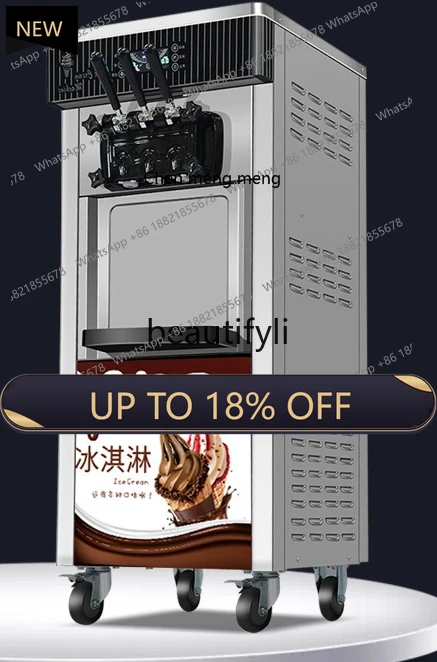 

Z189 Ice Cream Machine Commercial Vertical Fully Automatic Cone Machine Desktop Three-Color Ice Cream Machine