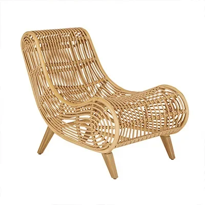 أريكة من الخيزران فردية للترفيه في الهواء الطلق من الشمال وشرفة فناء B & B