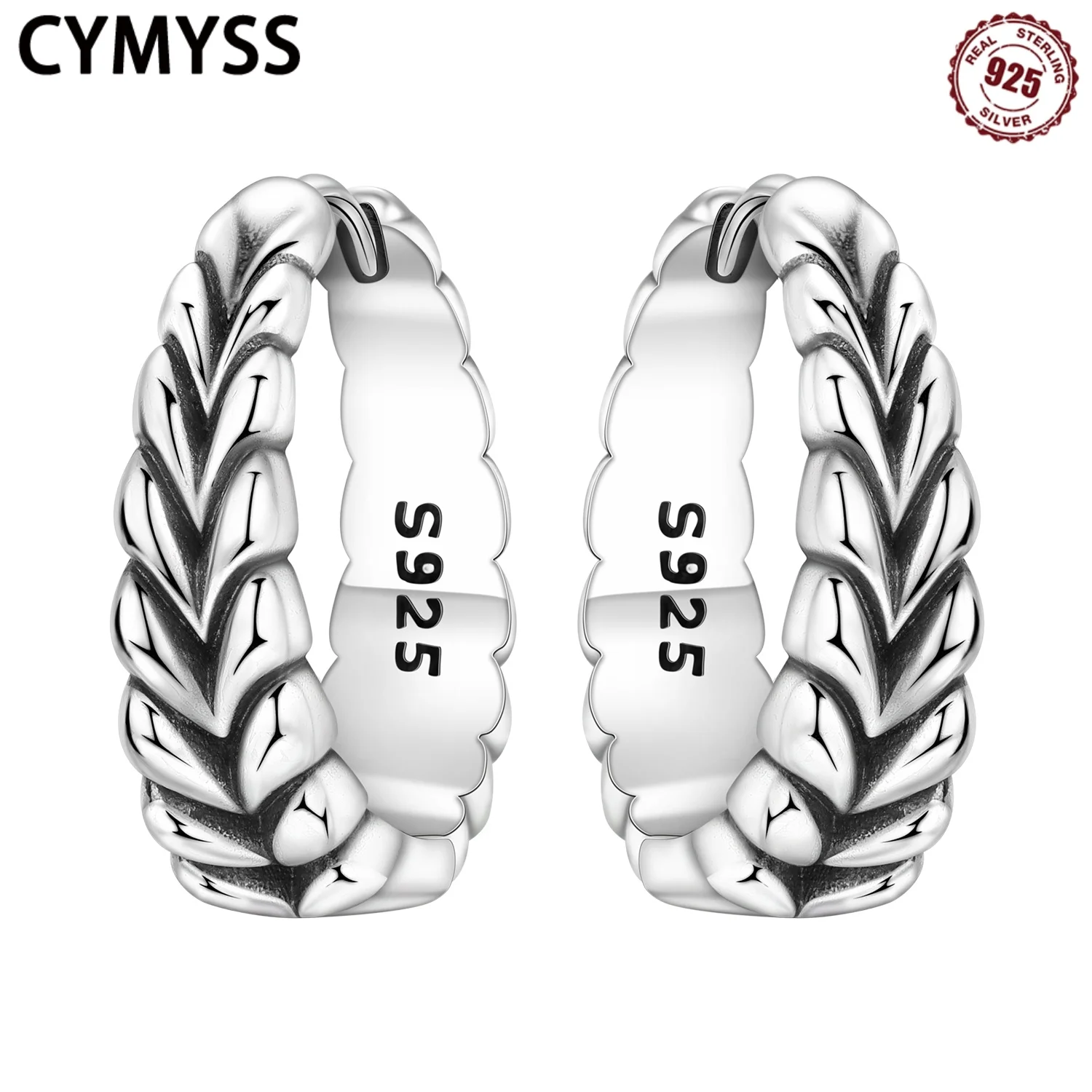 

CYMYSS 2025 New S925 Sterling Silver Zircon Women's Hoop Earrings Boutique Wedding Birthday Party Jewellery Gifts Women Earrings