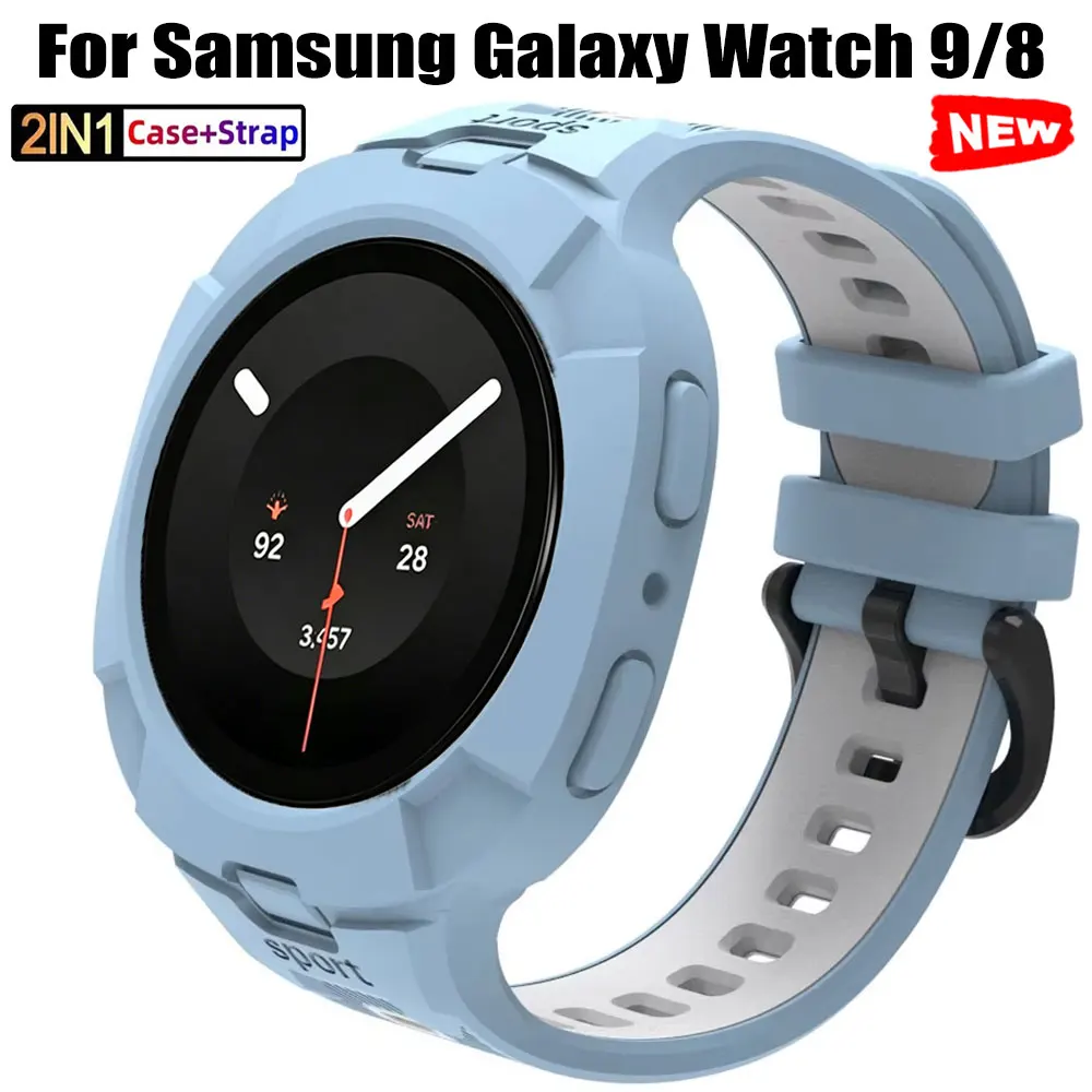 Full Protector Case For Samsung Watch 9 40mm 44mm TPU Case Band For Samsung Galaxy Watch 8 44mm 40mm Sport Smartwatch Cover