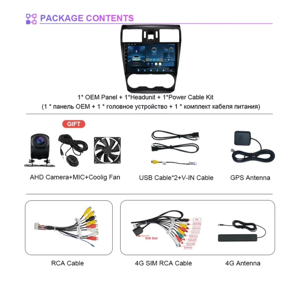 Picture 4: Android 16 Car Radio Carplay Multimedia Player For Subaru Forester 4 SJ XV WRX 2012- 2015 Autoradio GPS Stereo Head Unit