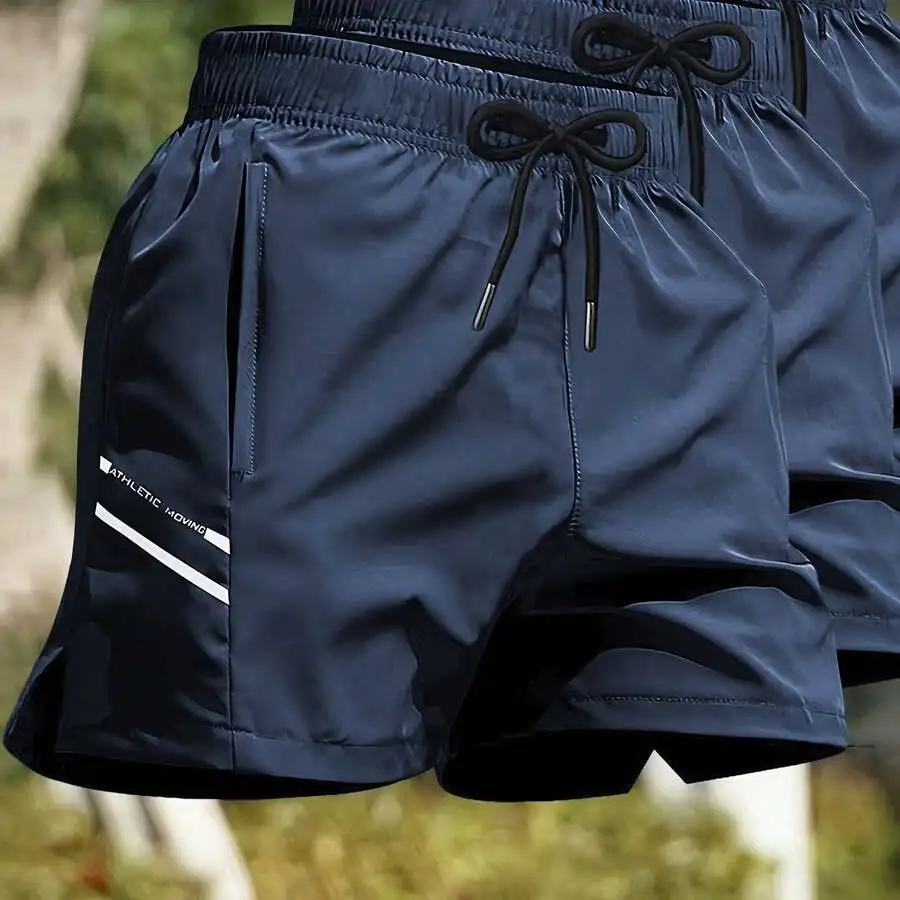 

Mens Quick-Dry Sports Shorts Breathable Stretch Fitness Running Shorts With Letter Print