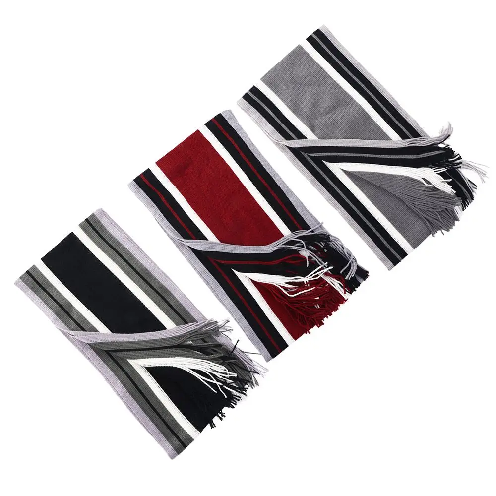 

High Quality Warm Scarves Warm Winter Knit Scarf Men's Shawls Male Echarpe Tassel Scarf Scarf Fringed Muffler Striped Scarf