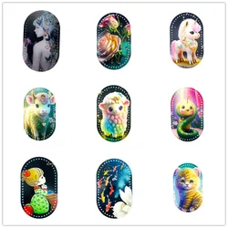 25*15cm Oval 1 Pcs Retro Flower Printed Acrylic Bag Base for DIY Knitting Crochet Bag Handbag Insert Cushion Pad Bottom Shaper