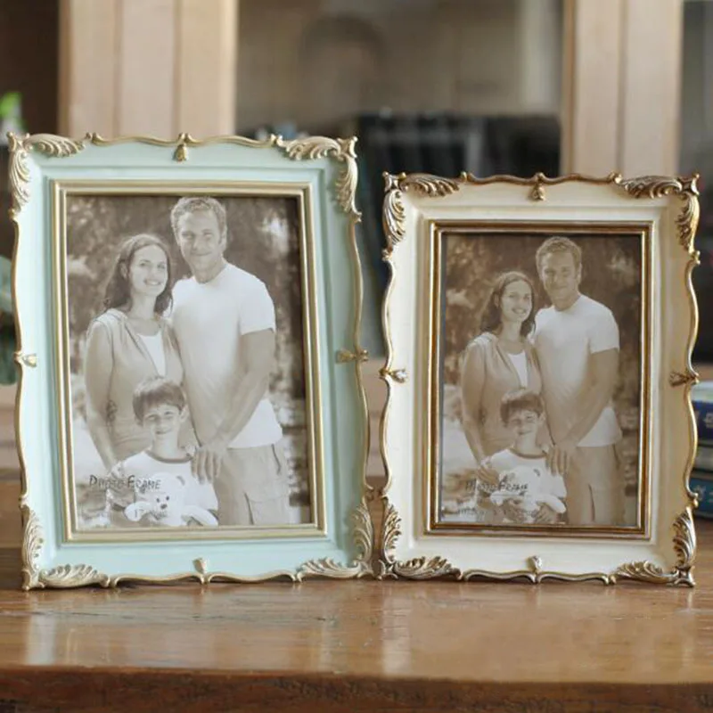5inch 6inch 7inch European Style Resin Gold Edge Photo Frame Picture Frame Desktop Ornaments Office Home Decor
