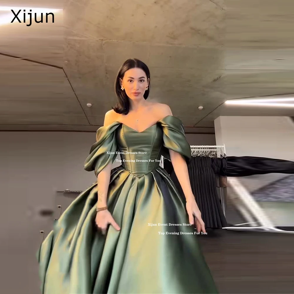 

Xijun Modern Green Evening Dresses Off The Shoulder Sweetheart Prom Dress Formal Birthday Party Dresses Vestido 2026 Customized