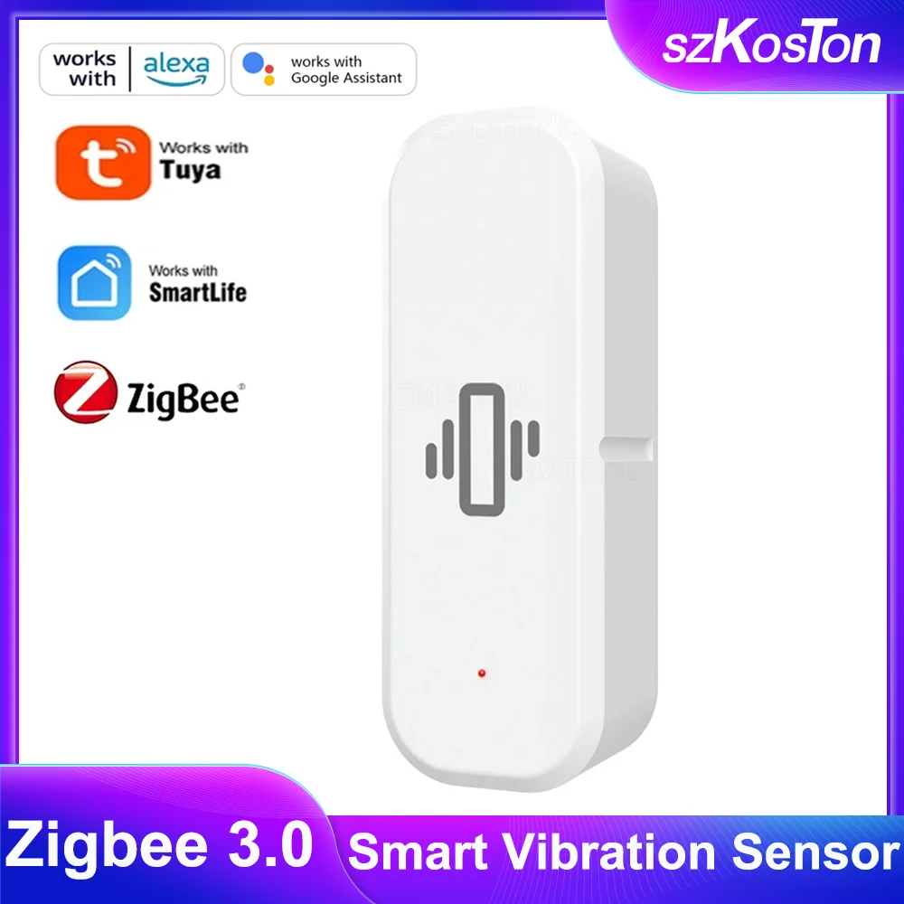 Tuya Smart Home ZigBee Vibration Sensor Door Window Break Burglar Detection Alarm Smart Life APP Security Protection System