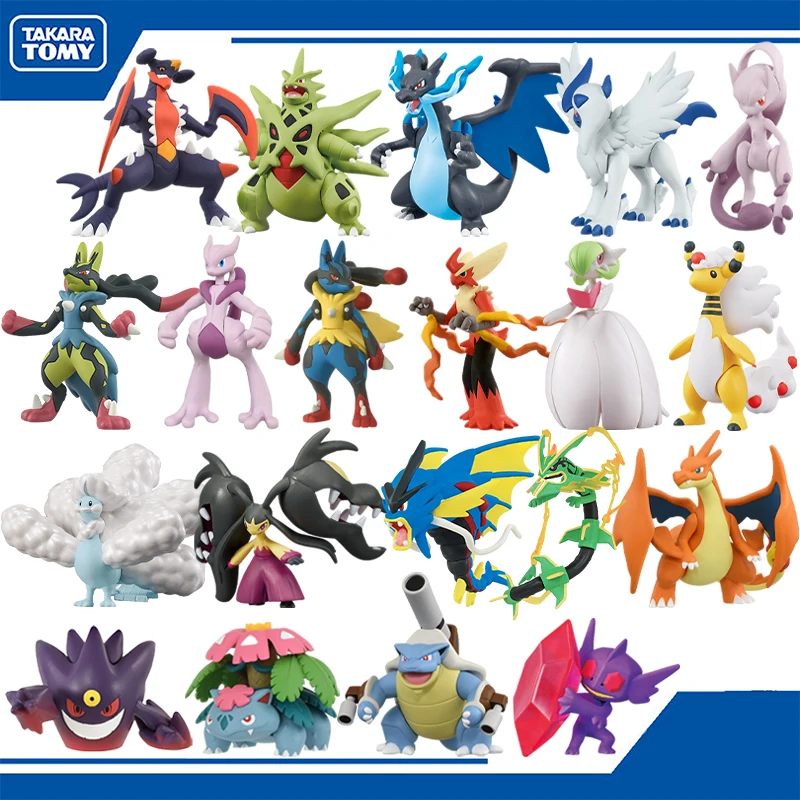 Figura de acción original de Pokémon de Takara Tomy Moncolle Mega Evolution: Rayquaza, Charizard X, Y, Lucario, Gengar, Mewtwo