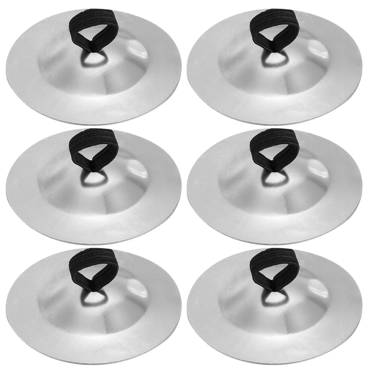 6pcs Musical Instrumen Iron Finger Cymbals Percussion Cymbals Dancing Props Percussion Instrument (Silver)