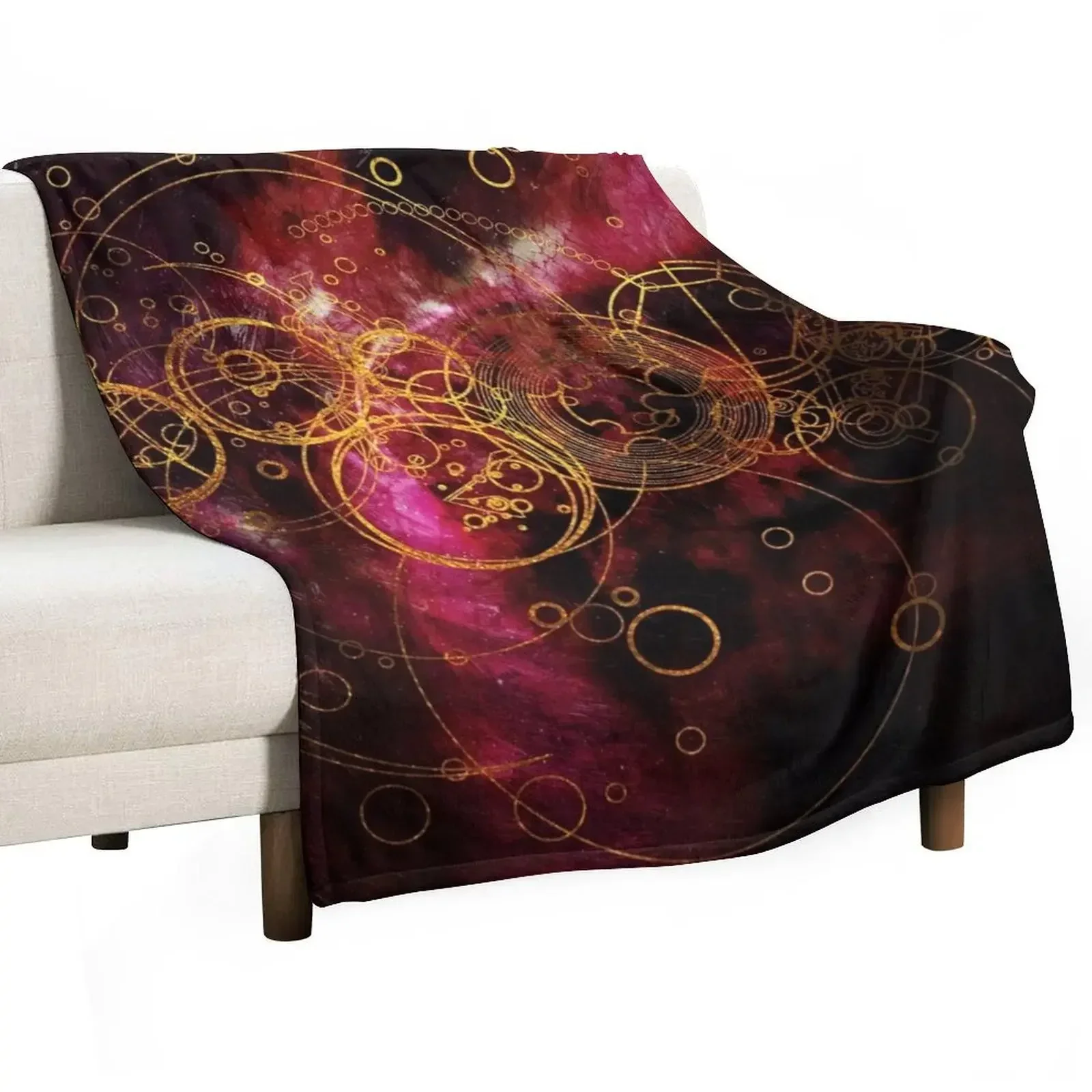 ClockWork Writing Red Throw Blanket blankets and throws bed plaid Blankets