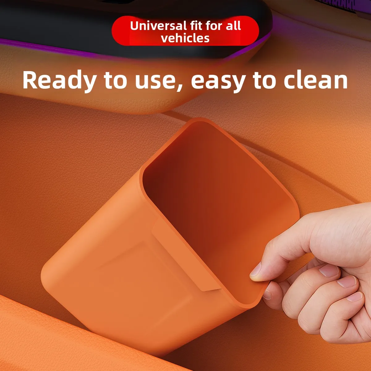 Multifunctional Hanging Car Trash Can Waterproof Seat Back Organizer  Foldable Vehicle Garbage Bin  Car Interior Accessory view 2