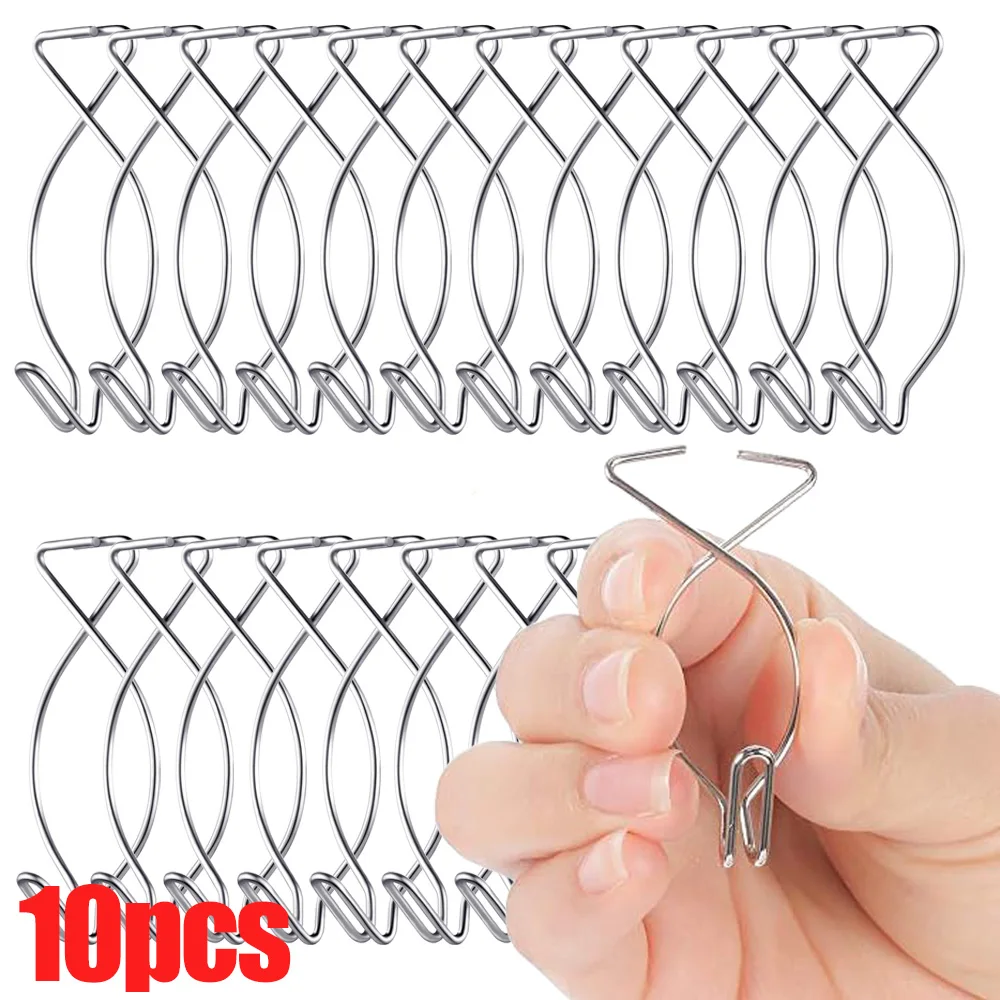 10PCS Drop Ceiling Hook Clips Wedding Decoration Hanger Hooks Metal Home Office Party Rebound Clip Poster Banner Hook