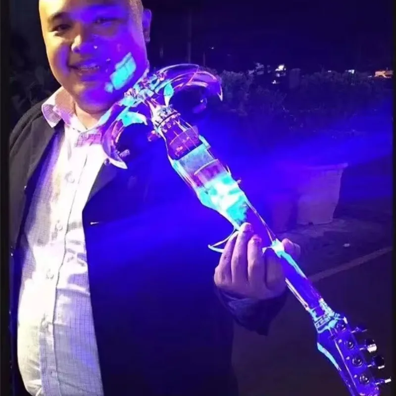 Electronic Violin Advanced Customized Handmade Transparent Crystal Luminous Electronic Violin