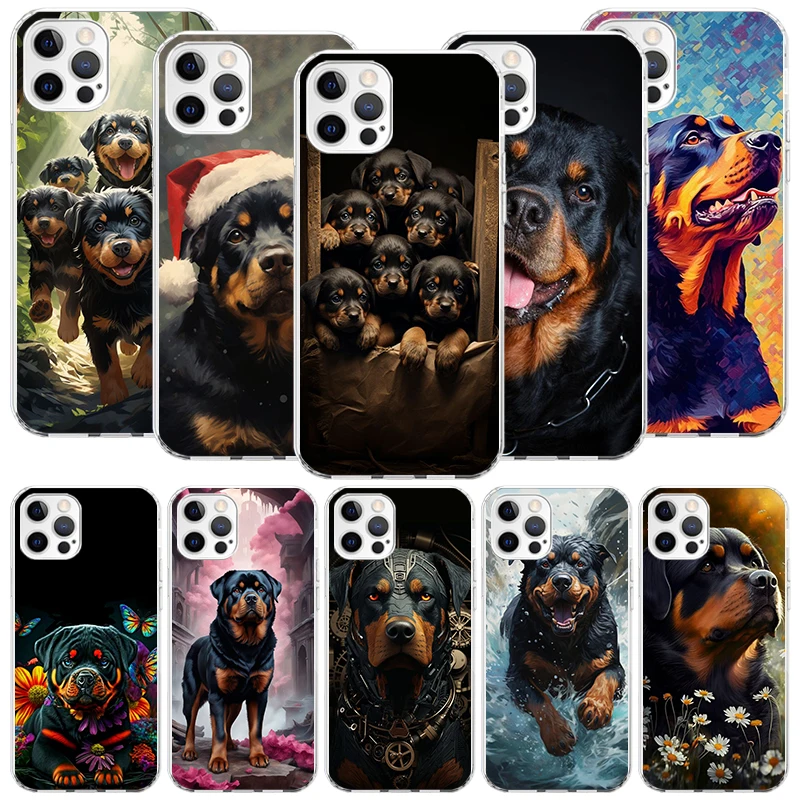 Rottweiler Dog Rottie Phone Case For iPhone 16 15 Plus 11 14 Pro Max 13 12 Mini XS X 7 8 + SE Pattern Customized Couqe Cover 11 