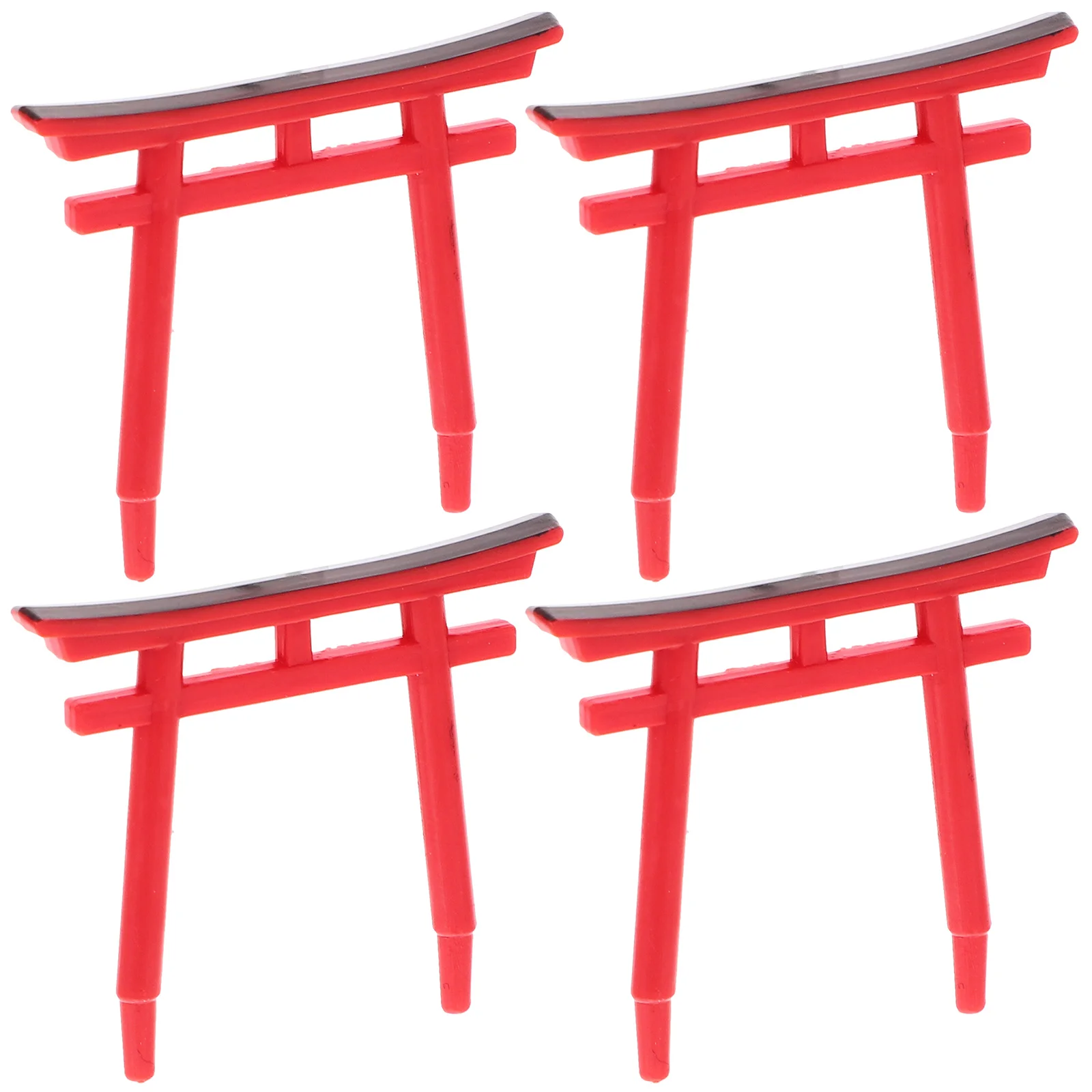 4 Pcs Japanese Shinto Torii Gate Model Shrine Archway Fish Tank Sand Table Decoration Pvc