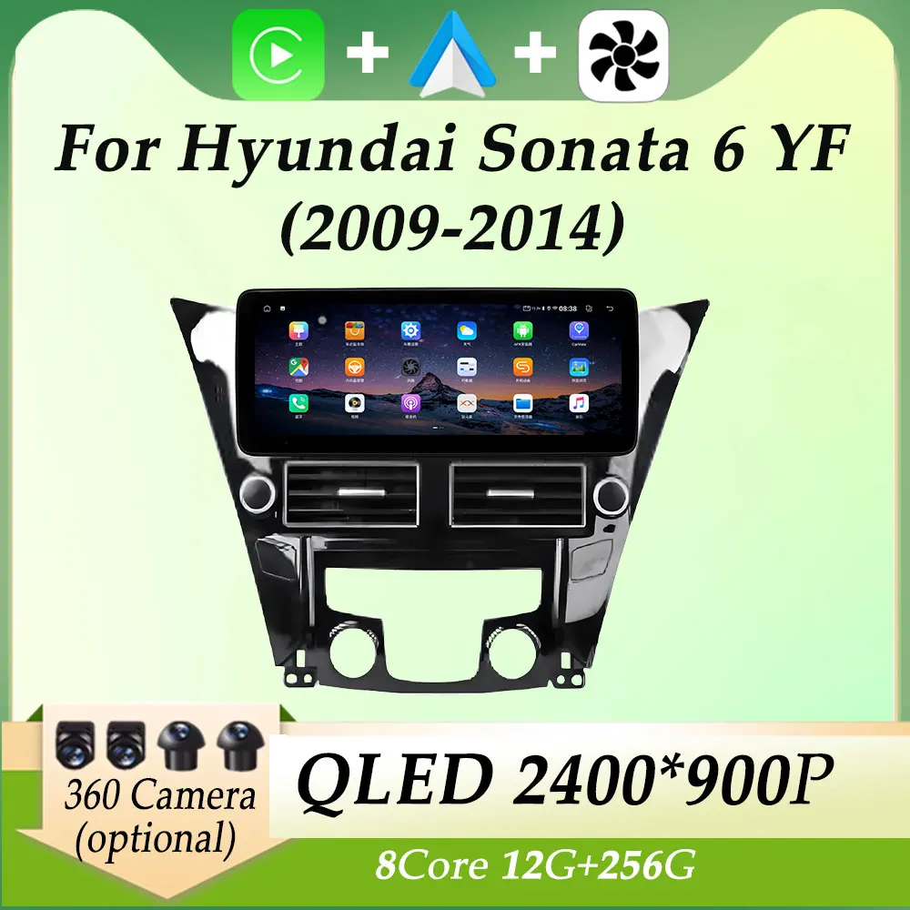 Reproductor Multimedia de Audio y vídeo para Radio de coche, navegación GPS Carplay, pantalla dividida, pantalla QLED para Hyundai Sonata 6 YF 2009 - 2014 WIFI