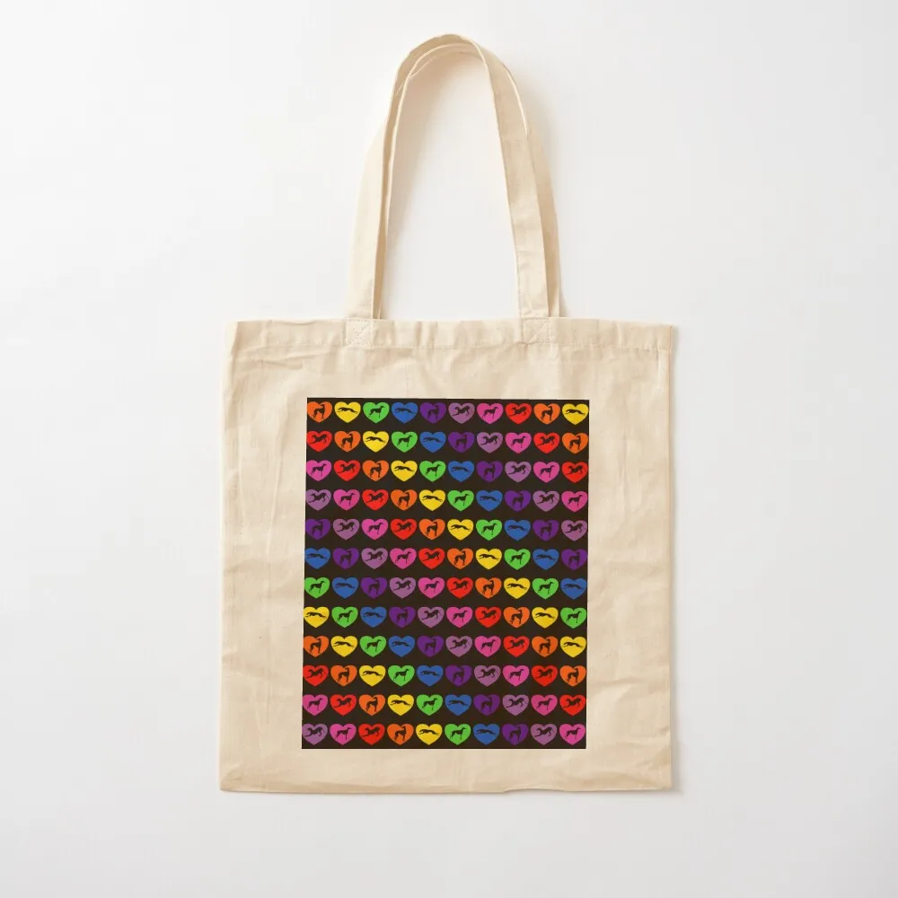 Greyt Greyhounds in Rainbow Hearts Tote Bag great bag Large bags for women shoping bag