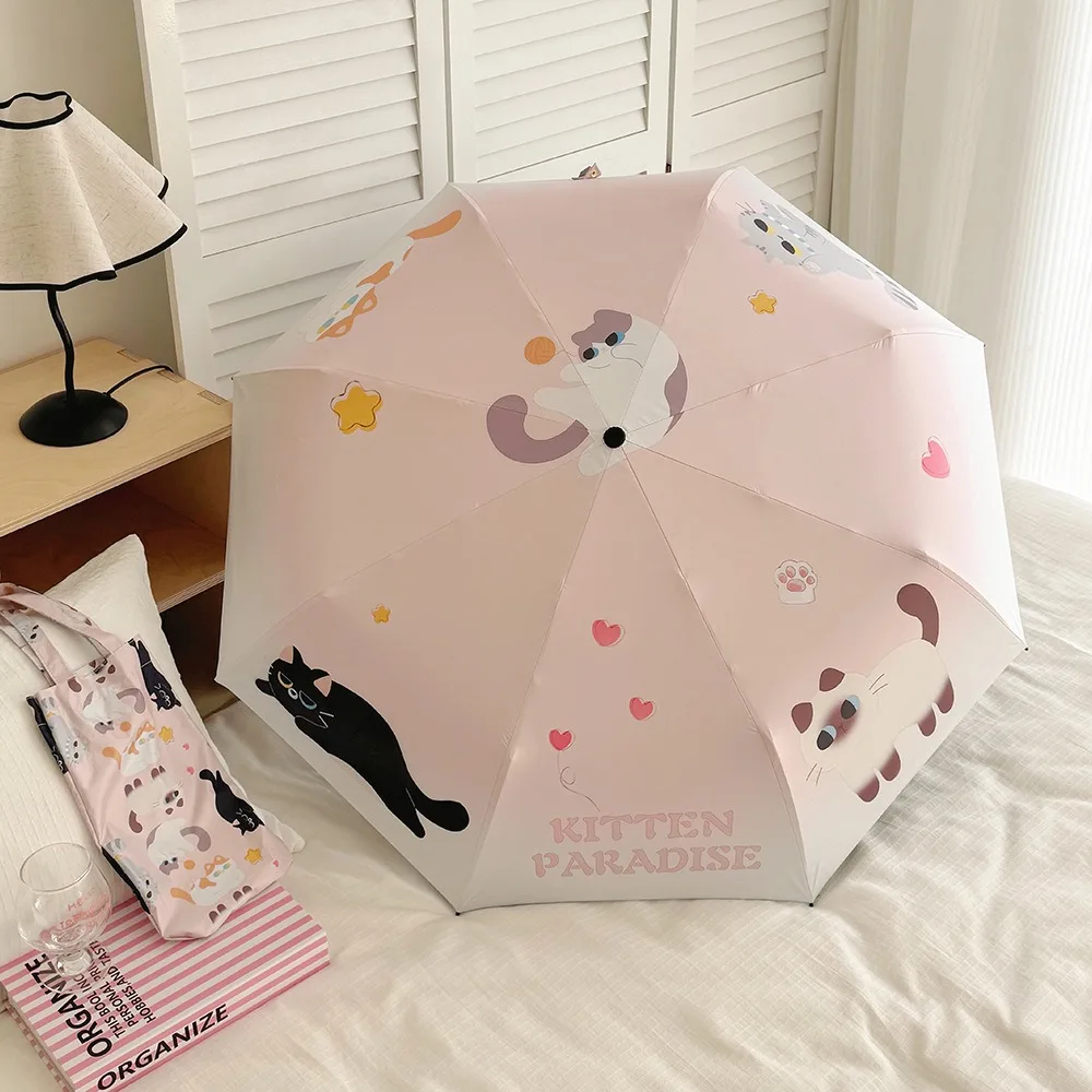 Ultraviolet Protection Pocket Rain Umbrella Ultralight Dual Use Sun Umbrella Wind Resistant Folding Pocket Parasol Outdoor
