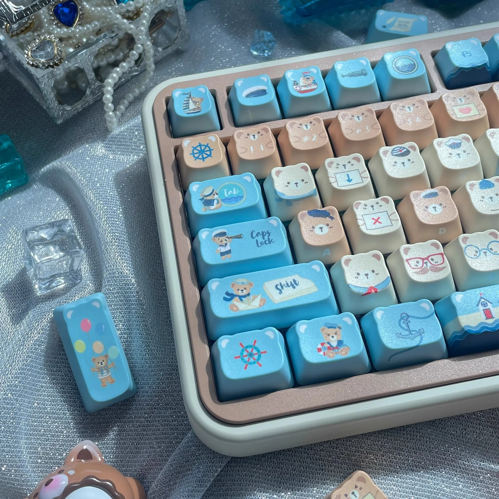 Pirate Bear Theme PBT Keycaps PDA Profile For Machanical Keyboard