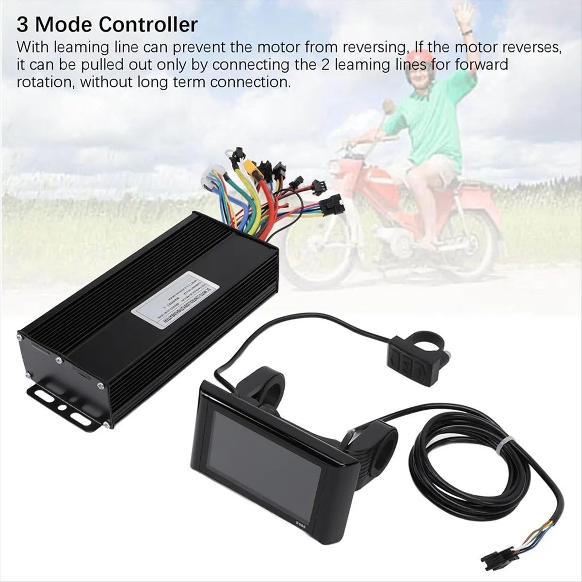 

X07A 36V 48V 52V Electric Cycle Controller Motor,Sine Wave Controller with S966 Color Display Planel for E-Mountain Scooter