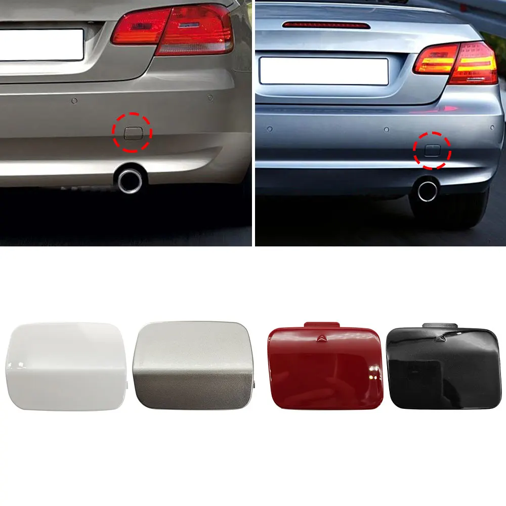 For BMW E92 E93 Car Rear Bumper Tow Hook Cover Cap Black White Silver For BMW 3 Series Coupe 2006-2012 320 323 325 330 335