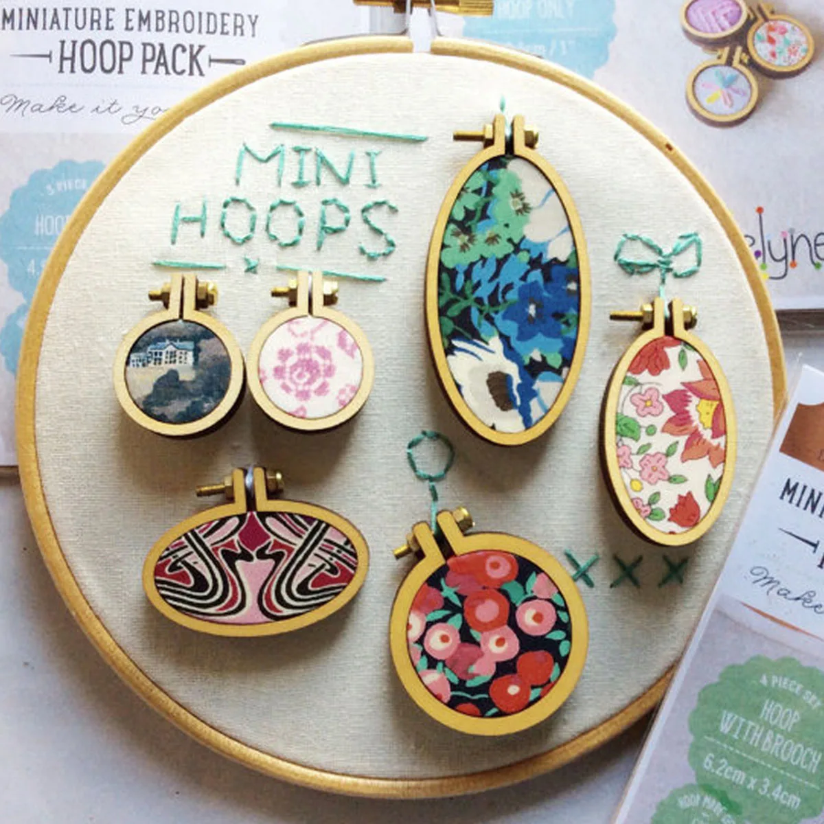 

Mini Oval Pendant Cross Stitch Frame Wooden Embroidery Hoop Vertical Section Bamboo