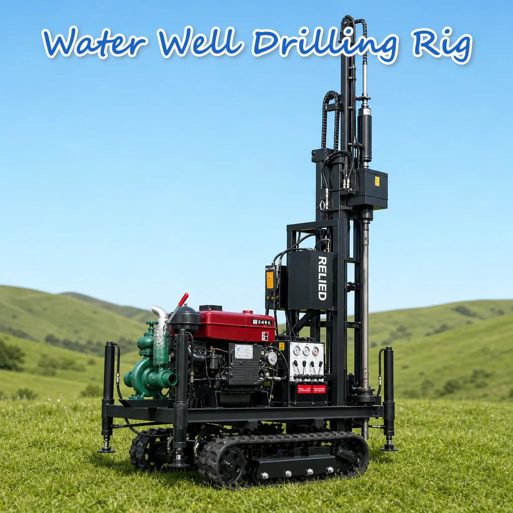 Customized Crawler Base Water Well Drill Machine 22HP to 35HP Diesel Powered Hydraulic Operated Space Saving Strong Output
